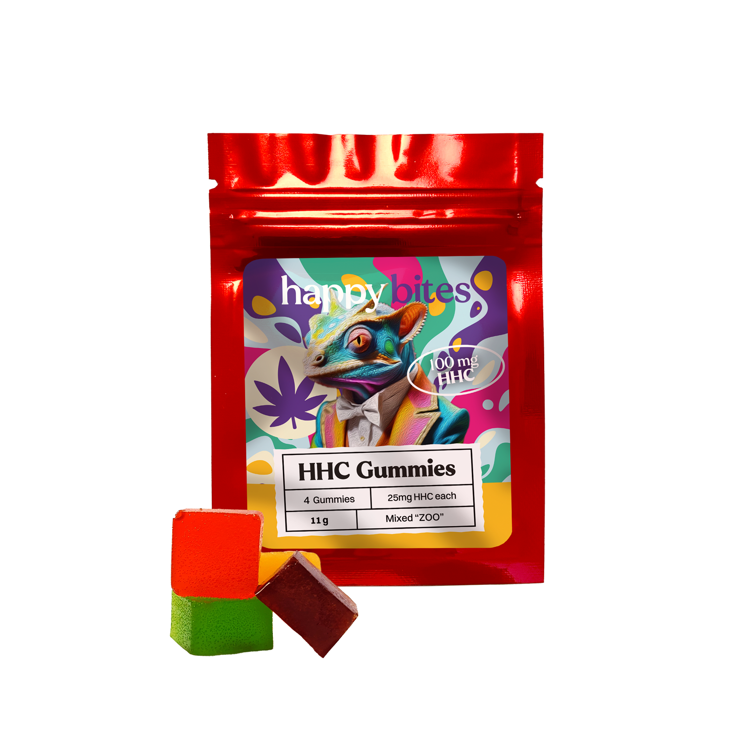 Happy Bites HHC Gummies – Mixed “Zoo” (4 pcs x 25mg = 100mg)