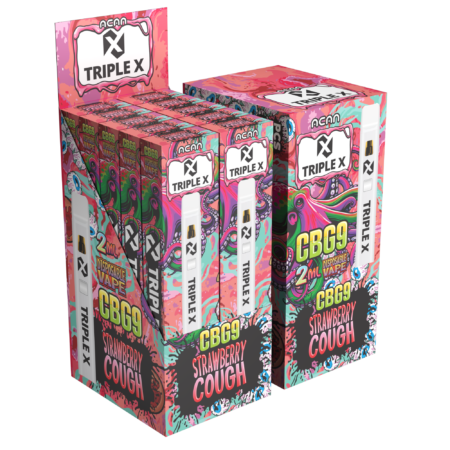 Acan Triple X CBG9 Strawberry Cough 2ml Vape - Image 2
